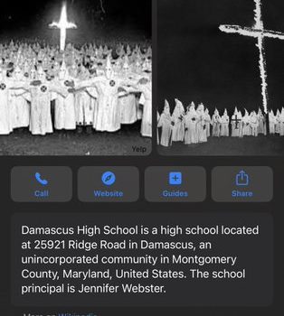 KKK photos posted on Damascus HS online search